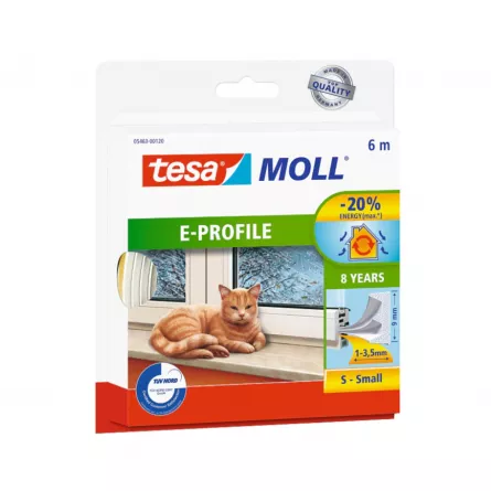 Tesa garnitura de etanseizare, profil E, culoare maro, dimensiuni 6 m x 9 mm