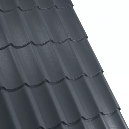 Tigla metalica Rufster Aqua 3D, 0,4 mm&nbsp;grosime 7016 gri-antracit  1.2 m 2.55 m