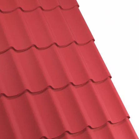 Tigla metalica Rufster Aqua 3D Eco 0,45 mm grosime 3011 MS rosu mat structurat 2.2 m 1.2 m