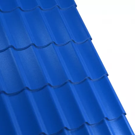 Tigla metalica Rufster Aqua 3D Premium 0,5 mm grosime 5010 MS albastru mat structurat 2.2 m
