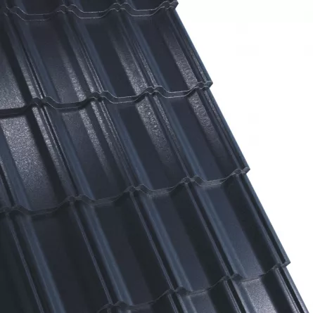 Tigla metalica Rufster Celesta Extra 0,55 mm grosime 9005 MPR negru super-poliester 2.13 m