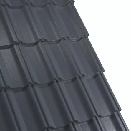 Tigla metalica Rufster Celesta Premium 0,5 mm grosime 7016 MS gri-antracit mat structurat 2.13 m 1.175 m