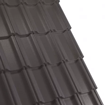Tigla metalica Rufster Celesta Premium 0,5 mm grosime 8019 MS maro-grafit mat structurat 2.13 m 1.18 m