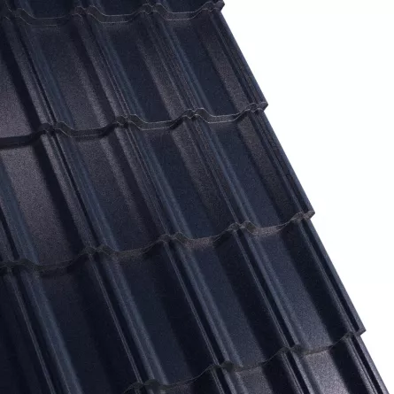 Tigla metalica Rufster Celesta Premium 0,5 mm grosime 9005 MS negru mat structurat 2.13 m