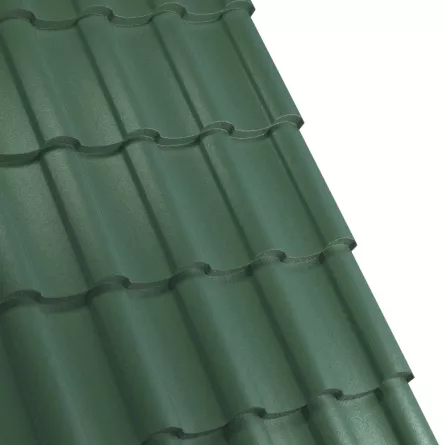 Tigla metalica Rufster Nova Eco 0,45 mm grosime 6020 MS verde-crom mat structurat 2.13 m