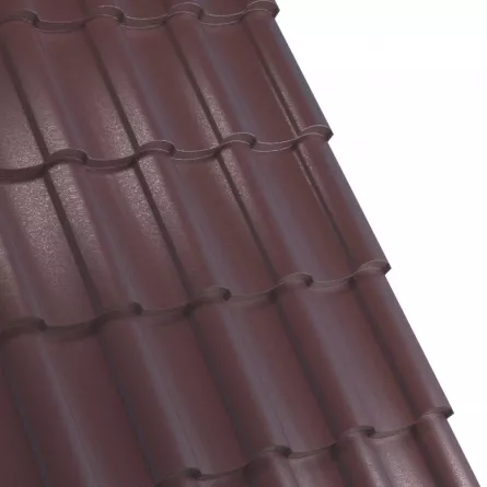 Tigla metalica Rufster Nova Extra 0,55 mm grosime 8017 MPR maro super poliester 2.13 m