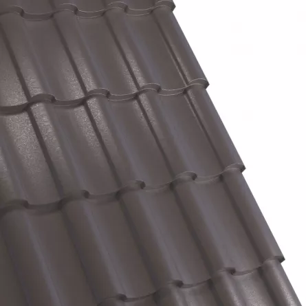 Tigla metalica Rufster Nova Premium 0,5 mm&nbsp;grosime 8019 MPR maro-grafit, super poliester, 2.13 m 1.18 m 2.48 m