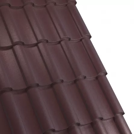 Tigla metalica Rufster Nova Premium 0,5 mm grosime 8017 MS maro mat structurat 2.13 m