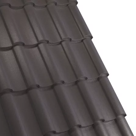 Tigla metalica Rufster Nova Premium 0,5 mm grosime 8019 MS maro-grafit mat structurat 2.13 m
