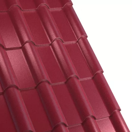 Tigla metalica Rufster Terra Extra 0,55 mm grosime 3005 MPR visiniu super-poliester 2.22 m