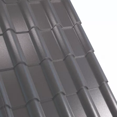 Tigla metalica Rufster Terra Premium 0,50 mm grosime 8019 MPR maro-grafit super-poliester 2.22 m