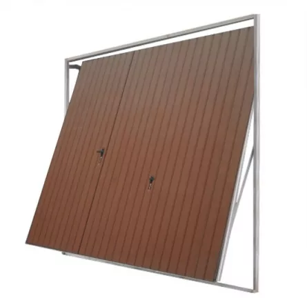 Usa basculanta garaj 2720x2230 mm + usa mica pietonala maro RAL 8017 + Izolatie interioara de polistiren