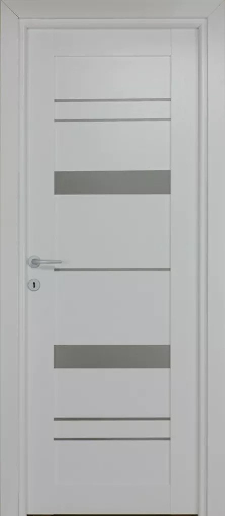 Usa de interior din MDF, reversibila, alba, model Amyra, cu geam, dimensiuni 88 x 203 cm Usa de interior din MDF, reversibila, alba, model Amyra, cu geam, dimensiuni 88 x 203 cm