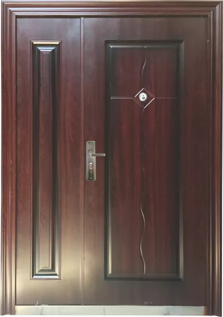 Usa metalica dubla 002, deschidere dreapta, dimensiune 140 x 205 cm, grosime 7 cm, culoare mahon Usa metalica dubla 002, deschidere dreapta, dimensiune 140 x 205 cm, grosime 7 cm, culoare mahon