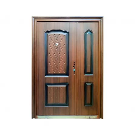 Usa metalica dubla 005, deschidere stanga, dimensiune 140 x 205 cm, grosime 7 cm, culoare stejar auriu