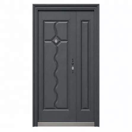 Usa metalica dubla 002, deschidere stanga, dimensiune 120 x 205 cm, grosime 7 cm, culoare gri antracit