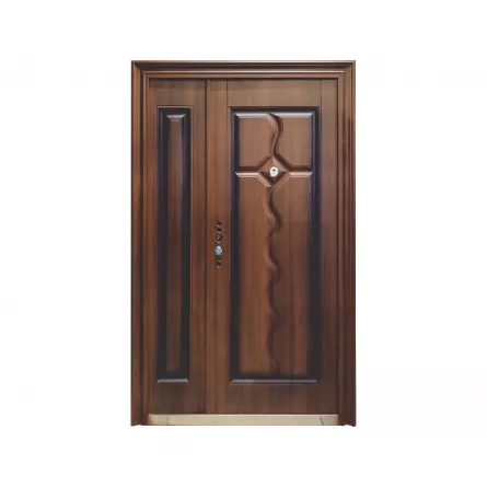 Usa metalica dubla 002, deschidere dreapta, dimensiune 120 x 205 cm, grosime 7 cm, culoare stejar auriu