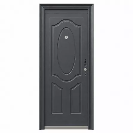 Usa metalica model 010 C18-10, stanga, dimensiune 205 x 86 cm, grosime 5 cm, culoare antracit