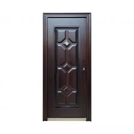 Usa metalica model 036 C18-09, stanga dimensiune 205 x 86 cm, grosime 5 cm, culoare maro inchis