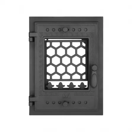 Usa pentru semineu/soba cu geam model Fagure neagra  674916
