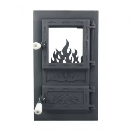 Usa pentru soba monobloc cu geam neagra 660322
