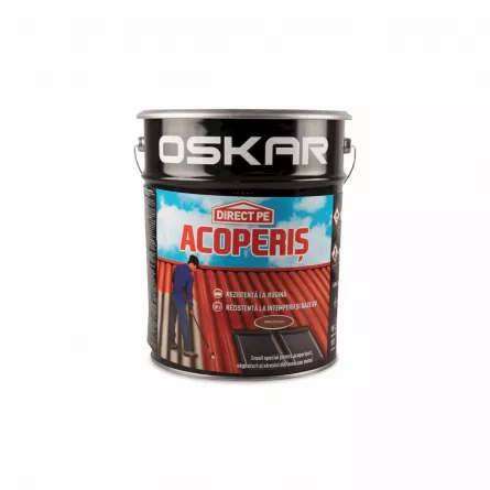 Vopsea alchidica Direct pe acoperis Oskar, exterior, maro ciocolatiu, 10 L