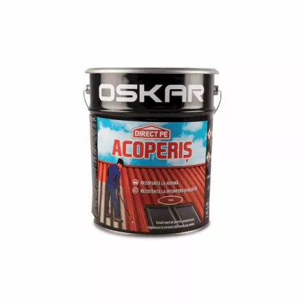 Vopsea alchidica Direct pe acoperis Oskar, exterior, visiniu, 10 L