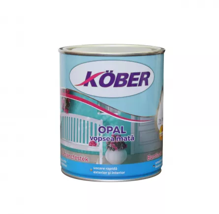 Vopsea alchidica pentru lemn / metal, Kober Opal, interior / exterior,culoare gri antracit, ambalare 0.75 L