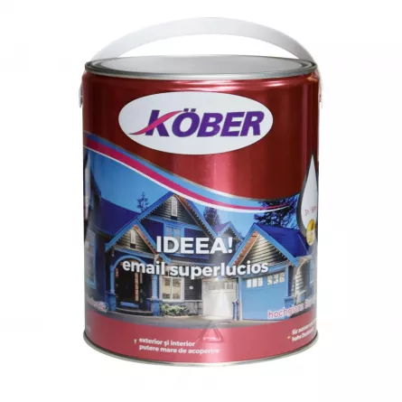 Vopsea alchidica, pentru lemn / metal / zidarie, interior/ exterior, Kober Ideea, verde med 4 L