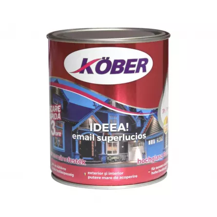 Vopsea alchidica, pentru lemn / metal / zidarie, interior/ exterior, Kober Ideea, brun 0.75 L