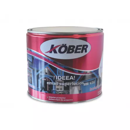 Vopsea alchidica, pentru lemn / metal / zidarie, interior/ exterior, Kober Ideea, negru 2.5 L