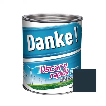 Vopsea alchidica pentru lemn si metal Danke uscare rapida, culoare gri antracit, ambalare 2.5 L