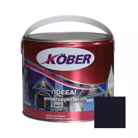 Vopsea alchidica pentru lemn si metal Kober Ideea, culoare gri antracit, ambalare 2.5 L