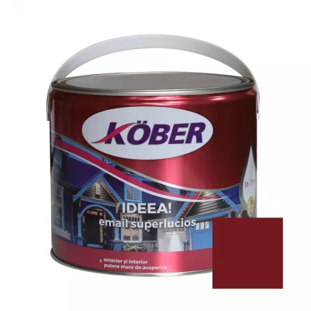Vopsea alchidica pentru lemn si metal Kober Ideea, culoare grena, ambalare 2.5 L