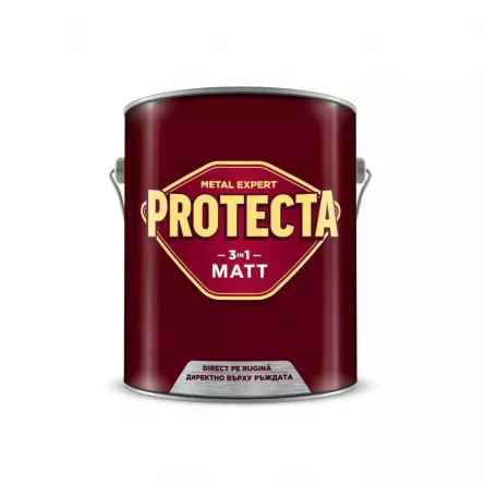 Vopsea alchidica pentru metal Protecta, culoare alb mat, ambalare 0.5 L