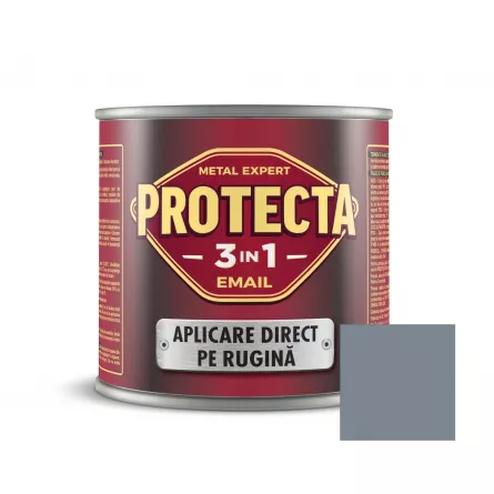 Vopsea alchidica pentru metal Protecta, culoare gri deschis, ambalare 0.5 L