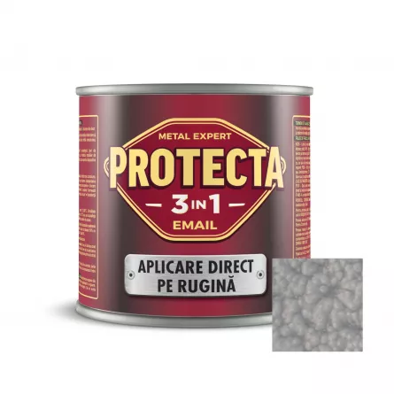Vopsea alchidica pentru metal Protecta, culoare gri metalic texturat, ambalare 0.5 L
