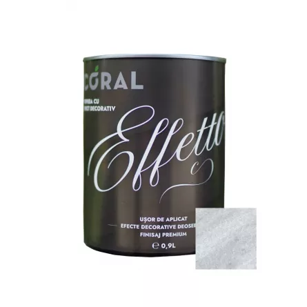 Vopsea decorativa, interior, Coral Effetto, Cesena gri, 0.9 l