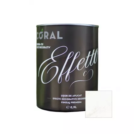 Vopsea decorativa, interior, Coral Effetto, Cremona alb, 0.9 l