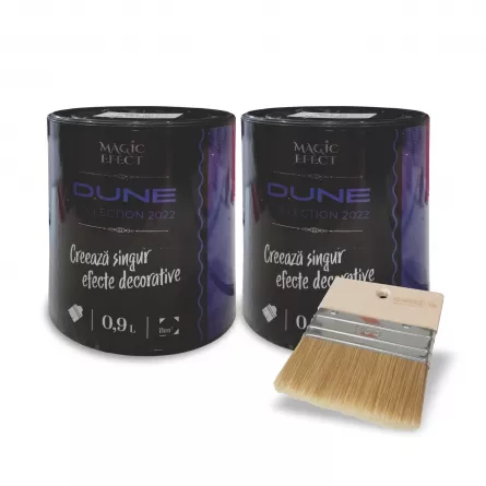 Vopsea decorativa Magic Efect Marrocan cu efect dune de nisip, 0,9 + 0,9 L + Pensula Cadou