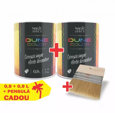 Vopsea decorativa Magic Efect Pearl cu efect dune de nisip, 0,9 + 0,9 L + Pensula Cadou