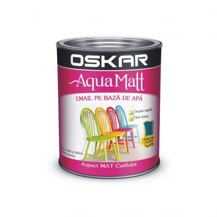 Vopsea pe baza de apa, Oskar Aqua Matt alb 2.5 L