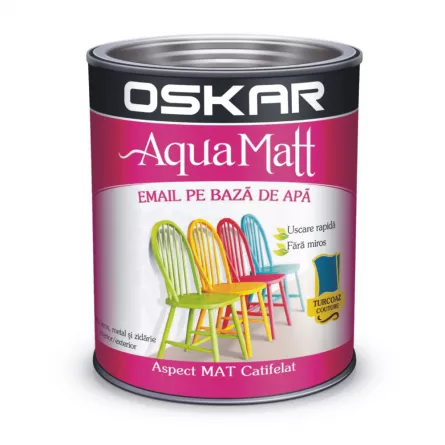 Vopsea pe baza de apa, Oskar Aqua Matt negru 0.6 L