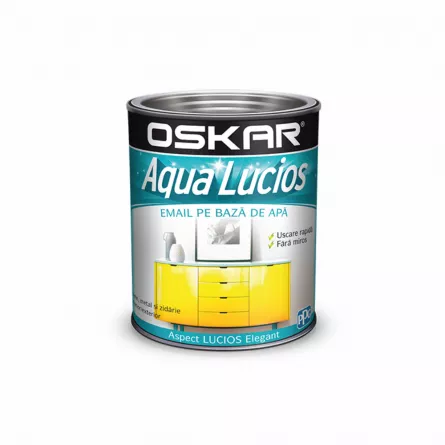 Vopsea pentru lemn / metal/zidarie, Oskar Aqua Lucios, interior / exterior, pe baza de apa,culoare gri nordic, ambalare 2.5 L