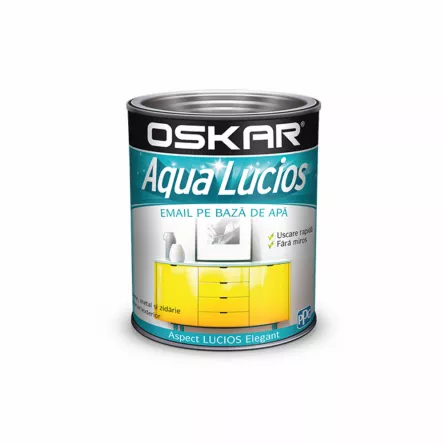 Vopsea pentru lemn / metal/zidarie, Oskar Aqua Lucios, interior / exterior, pe baza de apa,culoare visiniu picant, ambalare 2.5 L