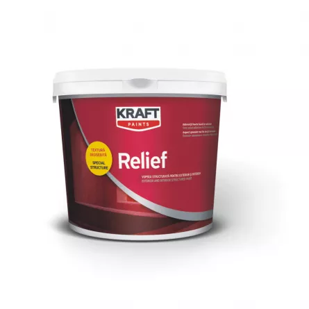 Vopsea structurata, interior / exterior, Kraft Relief 25 kg