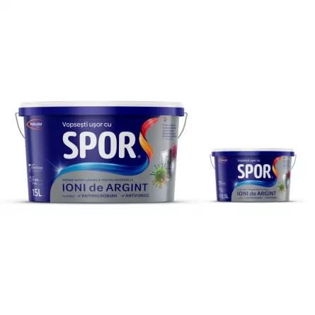Vopsea superlavabila Spor cu ioni de argint, 15 L + 2,5 L Cadou