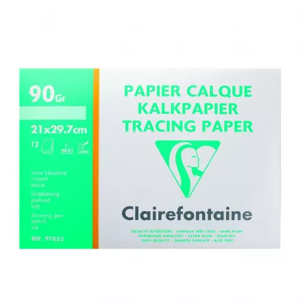 Calc A4 90/95g/mp 12 coli/plic Clairefontaine, [],papetarie.ro