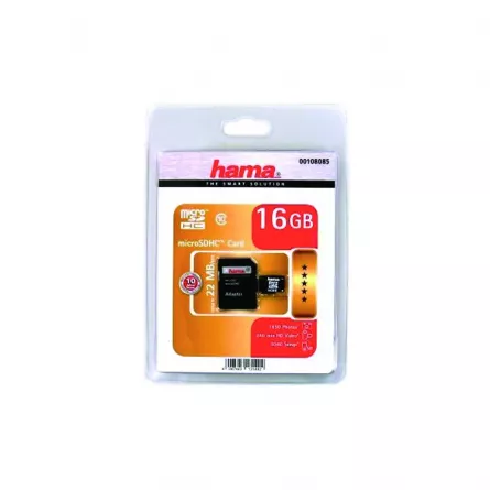 Card de memorie 16GB, Class 10 UHS-I 80MB/S Hama Micro-SDHC + Adaptor, [],papetarie.ro