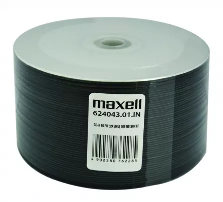 CD-R 700MB 120min 16x 50/folie printabil Maxell, [],papetarie.ro